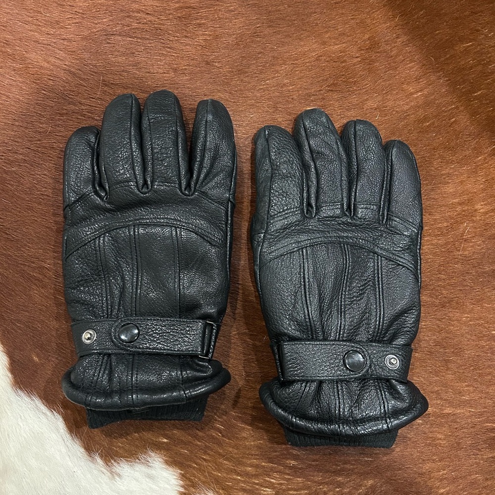 Men’s Black Leather Thinsulate Gloves Insulated Thermal Winter Driving Warm